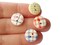 20 13mm Two Hole Assorted Color Tartan Plaid Buttons Round Wooden Mixed Color Buttons